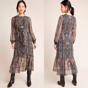 NWT Anthropologie x KACHEL Metallic Paisley Caricia Tunic Dress